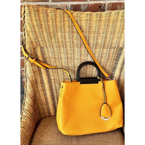 Uddini Faux Leather Purse Handbag with Lucite Handles & Crossbody Strap - Picture 1 of 9